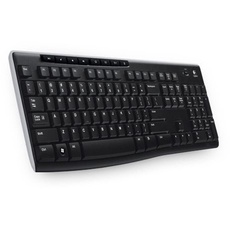 Logitech K270 Kabellose Tastatur, 2.4 GHz Verbindung via Unifying USB-Empfänger, 8 Multimedia- und Schortcut-Tasten, Spritzwassergeschützt, 2-Jahre Batterielaufzeit, QWERTZ Tschechisch Layout, Schwarz