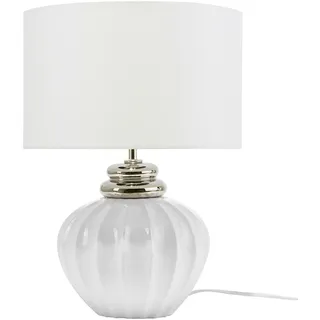 Beliani Tischlampe CRemeweiß Silber 1 St.