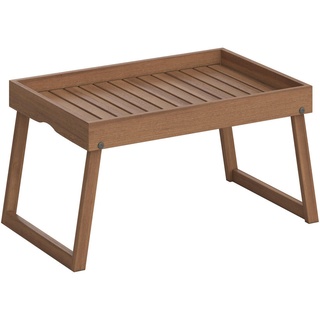 Ambia Garden Serviertablett , Teakfarben , Holz , Akazie , massiv , quadratisch , 57x35x27 cm , Bsci, FSC 100% , Geschirr, Tischkultur & Serviergeschirr, Tabletts