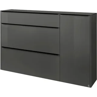Set One by Musterring Sideboard reno-Dielen 160 x 104 cm Anthrazit matt lack / Glas anthrazit glanz