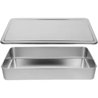 Cabilock Backblech mit Deckel Rechteckige Kuchenform für Toasterofen zum Backen von Brownies Lasagne und Aufbewahren von Lebensmitteln Vielseitig Einsetzbar für Küche
