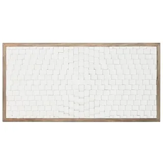 DRW Kopfteil für Betten, 150-180 cm, moderner 3D-Stil, aus weißem Mangoholz, 180 x 5 x 90 cm