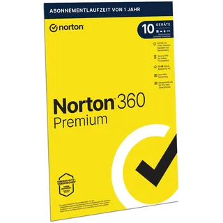 NortonLifeLock Norton 360 Premium 75 GB Cloud-Backup 10 Geräte 1 Jahr ESD DE Win Mac Android iOS