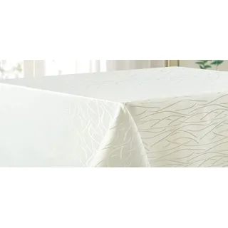 texpot Tischdecke 90 x 90 cm Champagner Streifen bügelfrei Tischtuch fleckabweisend