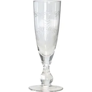 Greengate Sektglas mit Muster geschliffen Champagner Glas Trinkglas