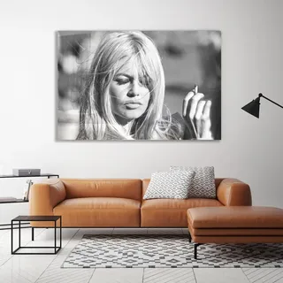 queence Acrylglasbild "Brigitte Bardot" Film  Filmfiguren  Filmszene  Foto  Frau  Portrait  Schwarz-Weiß  Stars Fine Art-Print in Galeriequalität, farbe bild(er): grau
