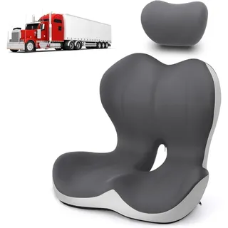 HoldOneLight Orthopädisches Sitzkissen mit Rückenlehne[Seitliche Unterstützung & Komfort] Sitzkissen für Bürostuhl & Auto - Ergonomisch, Sitzpolster, Steißbeinkissen (mit Kopfstütze)