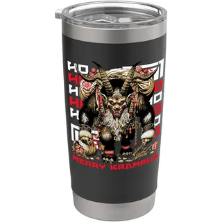 Japanische Kaiju Krampus Nacht gruselig Weihnachten Krampusnacht Doppelwandiger Edelstahl-Thermobecher