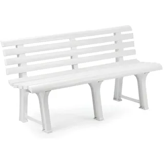 PROGARDEN Sitzbank 145 x 49 x 74 cm Weiß