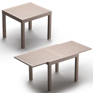 JUMMICO Gartentisch Ausziehbar aus Aluminium, Wetterfester & Kratzfester Tisch mit Sicherheitsauszug, Leichter Esstisch für Balkon, Terrasse und Garten