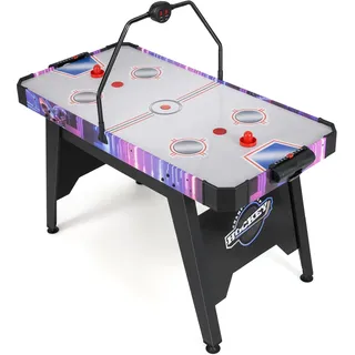 GOPLUS Airhockey Tisch, Airhockeytisch mit LED-Digitalanzeige, manuelle Punktezählung, leistungsstarker 12V-Motor, 2 Pucks und 2 Schläger, Hockeyspiel für Kinder und Erwachsene, Spielzimmer, Büro