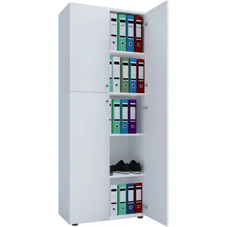 VCM Lona Aktenschrank 70,0 x 39,0 x 182,0 cm weiß