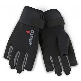 Musto Essential Sailing Kurze Fingerhandschuhe in Schwarz - Erwachsene Unisex - Strapazierfähige und Flexible Handschuhe für Sommerwetter