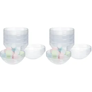Relaxdays Dessertschalen, 6er Set, Glas, 300 ml, für Nachtisch, Pudding, Salat, Snacks, runde Glasschälchen, transparent (Packung mit 2)