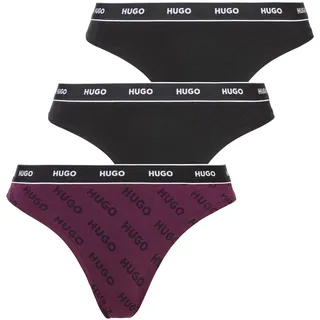 HUGO Underwear String »TRIPLET THONG DESIGN«, (Set, 3 St., 3), mit Logobund, lila