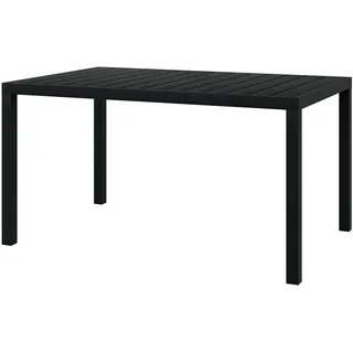 Garten-Esstisch, Couchtisch, Konsolentisch, Gartentisch, Balkontisch, Balkonmöbel Kleiner Balkon, Balkon Tisch, Beistelltisch, WPC Aluminium 150 x 90 x 74 cm Schwarz - Schwarz