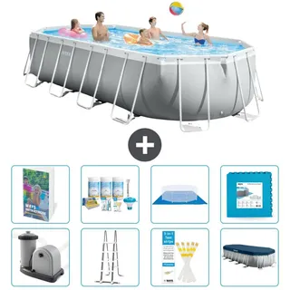 Prism Frame Pool Oval - 610x305x122 cm - 7-teilig S536 - Grau
