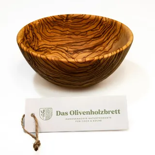 das Olivenholzbrett® / Olivenholzschale/Müslischale aus Olivenholz/Salatschale/Beilagenschale aus Olivenholz / 16cm