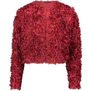 Boleroblazer ZERO "Bolerojacke mit 3D Blumen", Damen, Gr. 36, rot (cabernet), Obermaterial: 100% Polyester PES., Blazer Boleroblazer