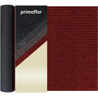 Primaflor Schmutzfangläufer Gin | 200 x 150 cm | Rot | Meterware | Gerippte Schmutzfangmatte, Fußmatte, Fußabtreter und Eingangsmatte aus 100 % Polypropylen mit Gelrücken, 6 mm, leicht kürzbar