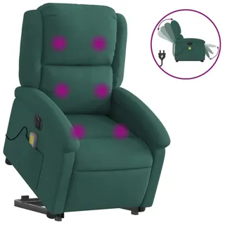 Massagesessel mit Aufstehhilfe Elektrisch Dunkelgrün Samt - Grün, dunkelgrün