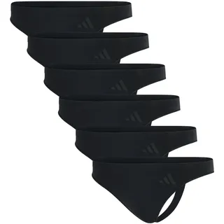 String ADIDAS ORIGINALS "String Sport Active Seamless Thongs 6P 6er Pack", Damen, Gr. L, schwarz, Obermaterial: 87% Polyamid PA. 13% Elasthan EL., Unterhosen String