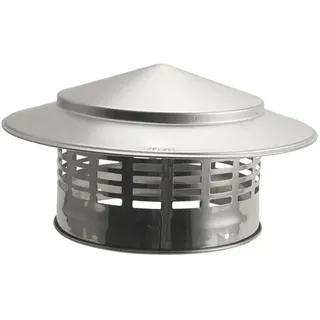 Baoblaze Kamin Schornstein Abdeckung, Schornsteinaufsatz Edelstahl, Schornsteinabdeckung, Regenhaube aus Titanzink Abdeckung für Kaminrohr Rauchrohr Schornstein, Innendurchmesser 160 mm