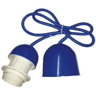 Set aus Lampenfassungen mit 1 m langem Kabel und Rose, E27-Gewinde, blau. Ideal, um Ihrem Raum einen modernen und eleganten Touch zu verleihen und Funktionalität und Stil in Beleuchtung zu