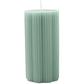 Villeroy & Boch – Fleur Gifts Stumpenkerze, Maße: ca. 7,5 × 15 cm, Grün, Dekokerze mit charakteristischer Fleur-Form, Farbintensives Wachs (Paraffin)