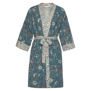 LASCANA Damen Kimono rauchblau-ecru Gr.32/34