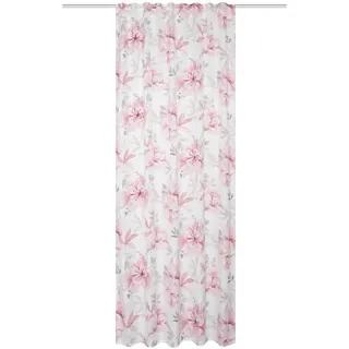 Schmidt W. Gmbh Kombivorhang , Beere , Textil , Blume , 140x245 cm , für Stange und Schiene geeignet , Heimtextilien, Vorhänge, Fertigvorhänge