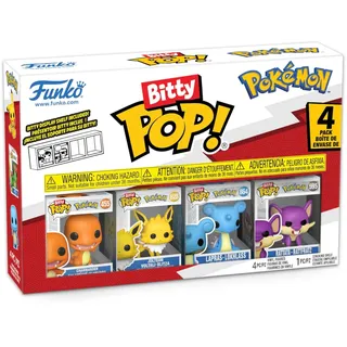 Funko Bitty POP! 4 Pack: Pokemon - Charmander - Jolteon - Lapras - Rattata - Mini Figure Und eine überraschende Mystery-Minifigur - 0,9 Zoll (2,2 cm) Sammelbar - Stapelbares Display-Regal enthalten