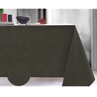 Nydel Damast Tischdecke, Mini-Touchscreen, Kaffee, schmutzabweisend, mit Acrylbeschichtung, 140 x 250 cm