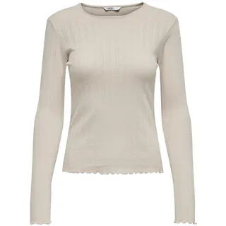 ONLY Damen Einfarbiges Langarm Shirt Basic Rundhals Rollkanten Top Longsleeve Oberteil ONLCARLOTTA