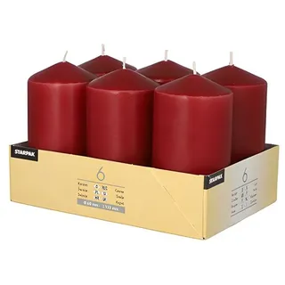 Papstar Stumpenkerze 12 cm bordeaux 6 St.