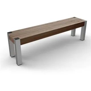 Teako Design Gartenbank Edelstahl & Teakholz Cancano – Massiv, Wetterfest, in 5 Größen (180cm)