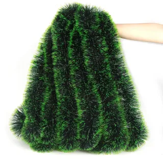 lomimos Lametta-Girlande, ca. 100 m, grün glitzernde Dekoration für Weihnachtsbaum, Party, Hochzeit