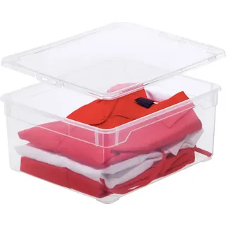 1-20 x Stück Aufbewahrungsbox Rotho Clear Box stapelbar bis 22l 18 l 40 x 33,5 x 17 cm Sweater 2 x Stück - Rot