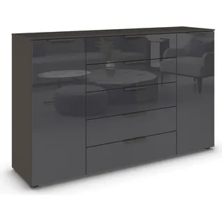 Rauch Kombikommode Flipp 160 x 100 x 42 cm Glas Basalt / Schwarz