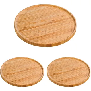 Kesper 58463 Pizzateller 32 cm aus FSC-zertifiziertem Bambus/Holzteller/Pizzaunterlage/Pizza-Holzteller/Holzgeschirr (Packung mit 3)
