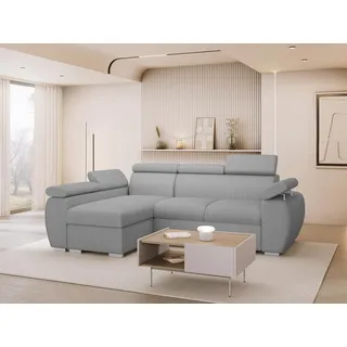 Mirjan24 Eckcouch Cord 2-Sitzer Grau