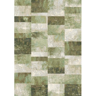 Novel Webteppich , Grün, Hellgrün, Beige , Textil , Graphik , rechteckig , 160x230 cm , Oeko-Tex® Standard 100 , für Fußbodenheizung geeignet, Fasern thermofixiert (heatset) , Teppiche Und Böden, Teppiche, Webteppiche