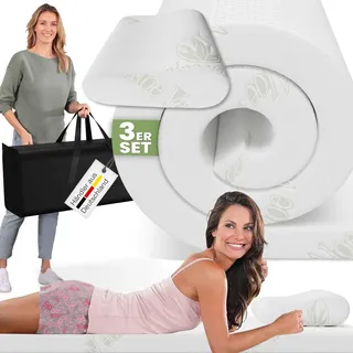 eloneo Schlaf Topper Reise-Set 90 x 200 cm Weiss