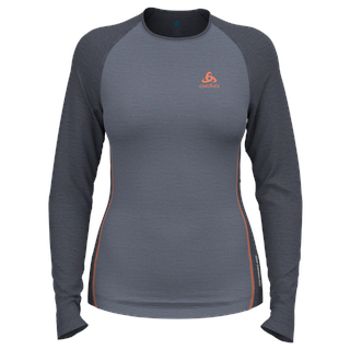 Odlo Performance Wool 150 Base Layer Damen Funktionsshirt folkstone gray - india ink