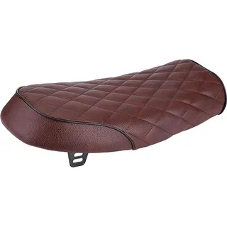 Retro Diamond Flat Blatter Style Coffee Racing Seat - kompatibel mit CG125 - GN - CG - CB200 - CB350 - CB400SS - CB500 - CB750 - SR400 - SR500 - XJ - XS - braun