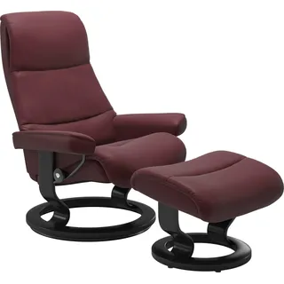Relaxsessel STRESSLESS "View", rot (bordeaux batick), B:91cm H:109cm T:83cm, Leder BATICK: BATICK ist ein leicht korrigiertes, durchgefärbtes und genarbtes Möbelleder, bei dem die meisten Unebenheiten und Spuren in der Regel entfernt wurden.;Leder PALOMA: PALOMA ist ein durchgefärbtes Semianilin-Möbelleder mit natürlicher Narbung.;ROHLEDER Stoff Q2 FARON: Ein fester zuverlässiger Bouclé mit einem strukturierten Aussehen und einer komfortablen Oberfläche (100% Polyester im Flor, Grundgewebe: 50% Polyester,