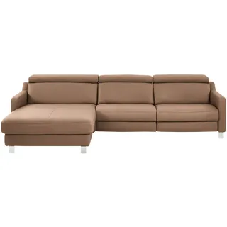 Valdera Ecksofa , Braun , Leder , Echtleder , Semi-Anilinleder , Ottomane links, L-Form , 291x176 cm , Goldenes M , Typenauswahl, Lederauswahl, Stoffauswahl, seitenverkehrt erhältlich, Bettfunktion erhältlich, Rückenfutter , Wohnzimmer, Sofas & Couches, Wohnlandschaften, Ecksofas
