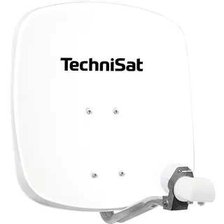TechniSat DIGIDISH 45 – Satelliten-Schüssel für 2 Teilnehmer (45 cm kleine Sat Anlage - Wandhalterung und Universal Twin-LNB) weiß