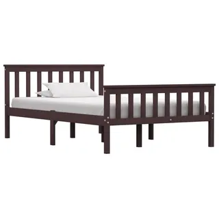 vidaXL Massivholzbett Dunkelbraun Kiefer 120x200 cm - Bronze