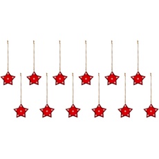 Bild von Dekostern »Weihnachtsstern, Weihnachtsdeko rot, Christbaumschmuck«, (12 St.), mit Schneeflocken-Design, rot